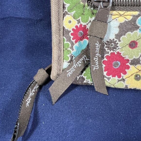 Thirty-One Wallet Brown Floral Quilted Organize Zippered Bohemian Chic - Picture 2 of 4